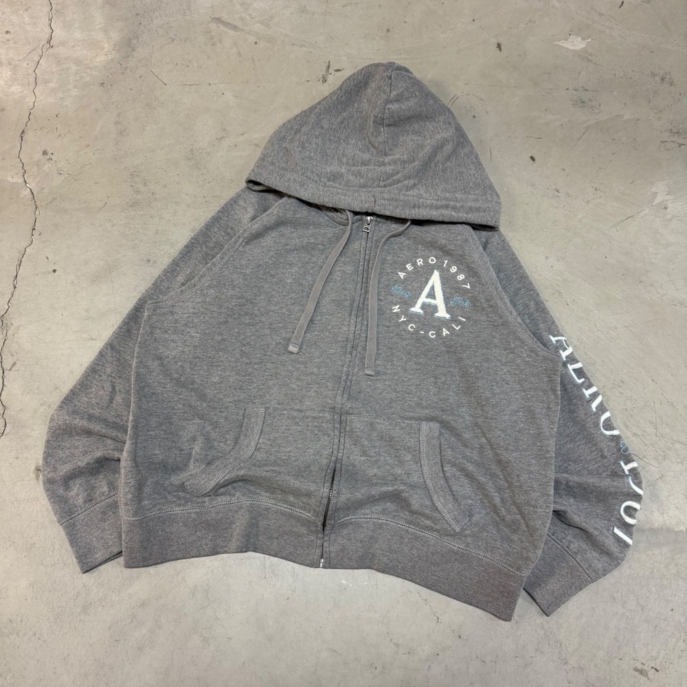 Vintage y2k Gray Aeropostale Zip Up Hoodie
